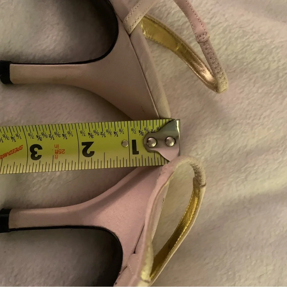 Nina Gathi Gold and Cream Strappy Low Heels wedding guest heels holiday party